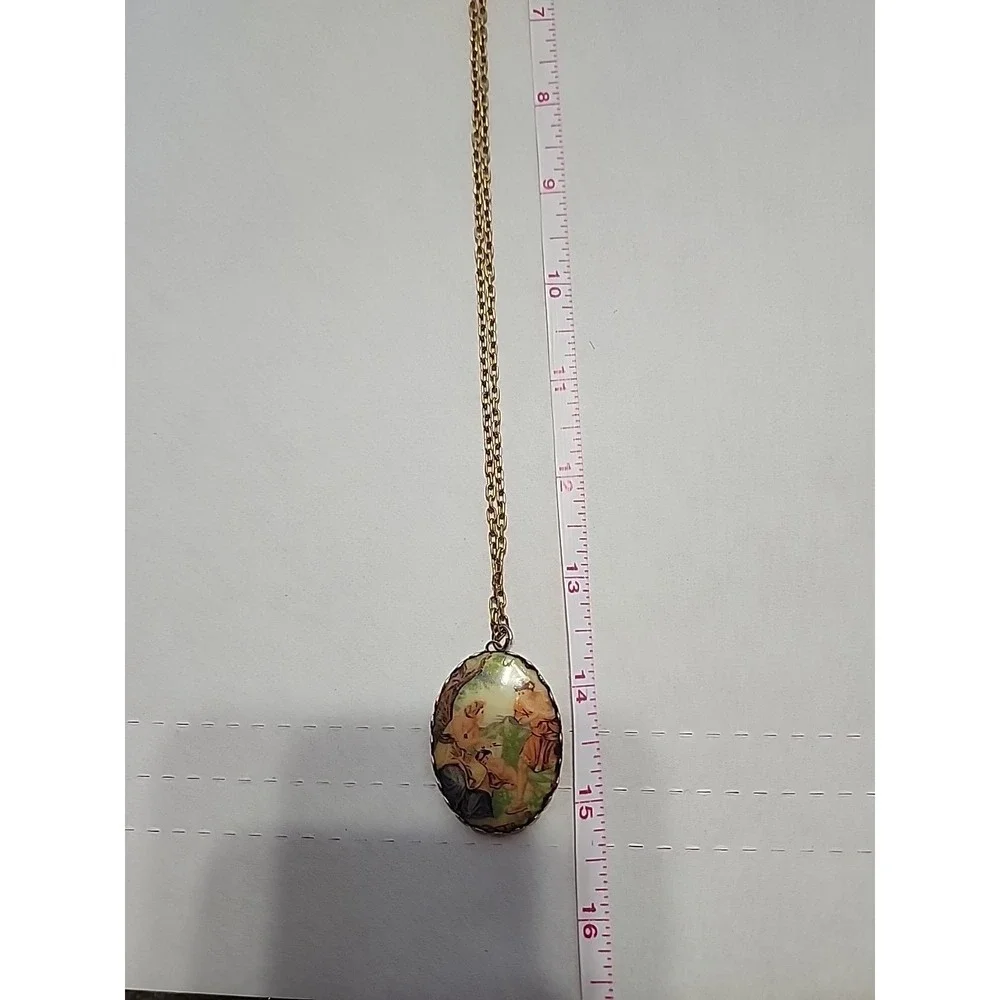 Vintage Necklace "Fragonard courting couple" - Picture 2 of 5